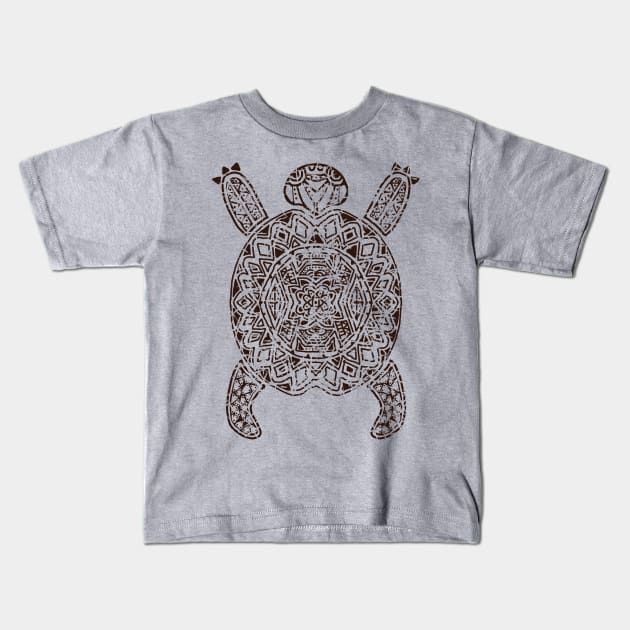 Hawaiian Traditional Sea Turtle Kids T-Shirt by Mewzeek_T